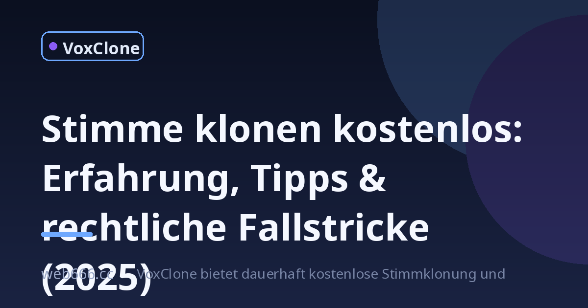 Stimme klonen kostenlos: Mein erster Versuch ging schief – und fast hätte ich Ärger mit dem Urheberrecht bekommen