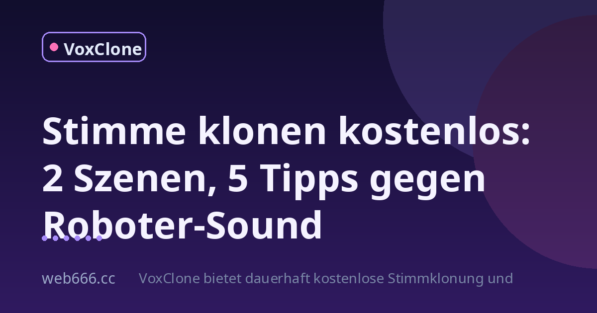 Stimme klonen kostenlos: So rettest du deinen Podcast ohne Roboter-Sound